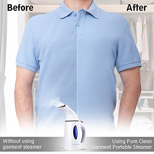 Pyle Portable Handheld Steamer - Automatic Power Off & Water Vapor Steam Lightweight Powerful Furniture Curtain Or Cloth Wrinkle Cleaner Small Size Electric Pure Enrichment for Home & Travel - PSTMH14