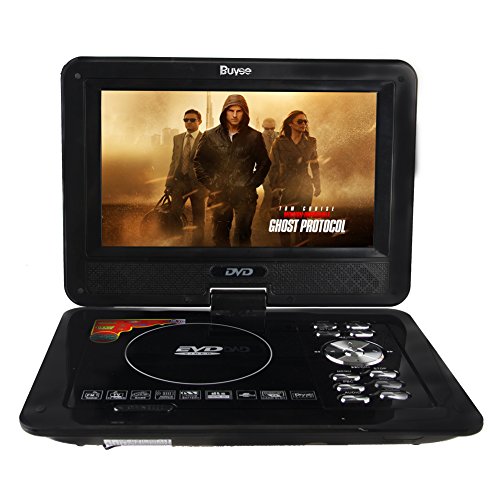 Buyee Handheld Portable DVD Player 9.5 Inch 270 Degree Swivel Screen Support Analog Tv/ Vcd/cd/mp3/mp4/usb Sd Card Slot /Card Reader/ Game/fm Radio with Game Controller and Remote Controller (Black)