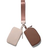 Viverte Mini Zip Around Keychain Wristlet Wallets Small Portable Dual Pounch Wristlet Detachable Coin Purse Pocket Gifts for