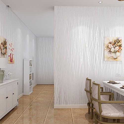 BIZHI Contemporary Wallpaper Art Deco Covering Non-woven Paper Wall Art,M white
