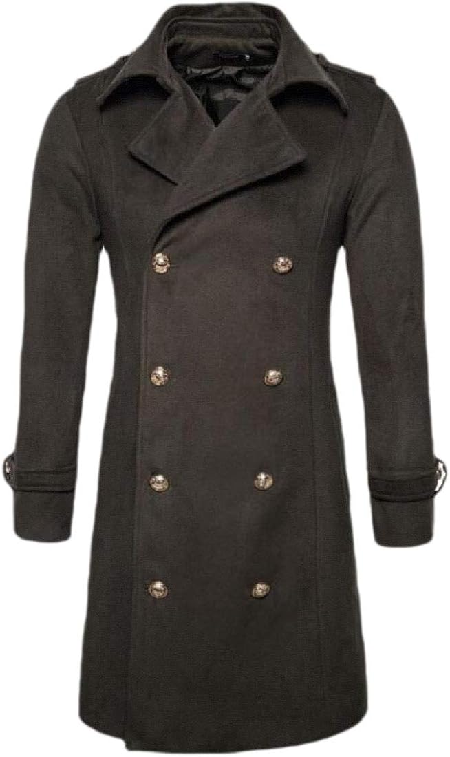 maweisong Men's Wool Blend Trench Coat Full Length Overcoat Top Coat