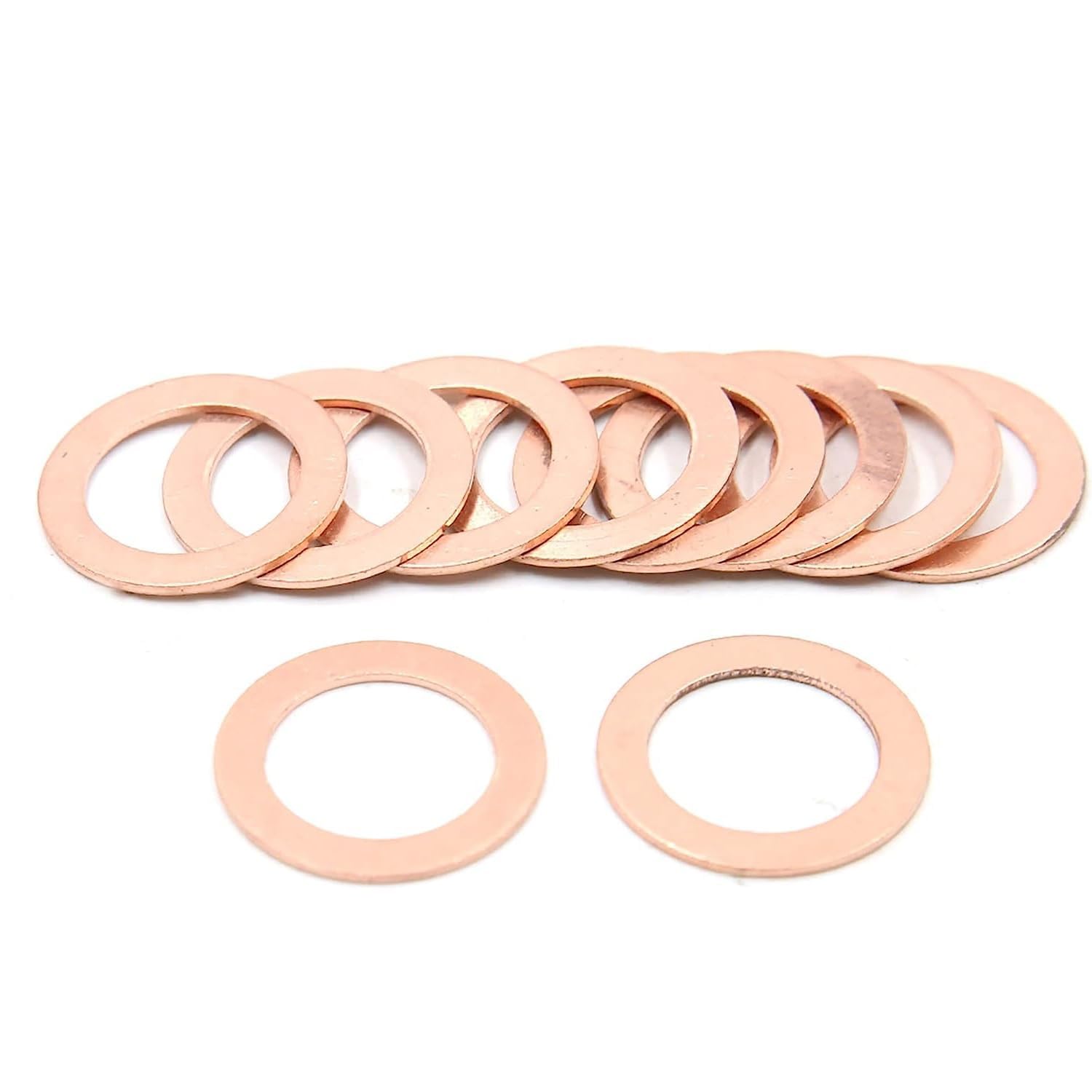 50pcs M18 Copper Washers Flat Ring Sump Plug Oil Seal Gasket Sealing Fitting Washers (M18*24 * 1.0mm)