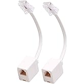 Uvital RJ45 auf RJ11 Konverter-Adapter-Anschluss, M/F-Kabel, Telefon-RJ11 6P4C-Buchse auf Ethernet, RJ45, 8P8C-Stecker, Konve
