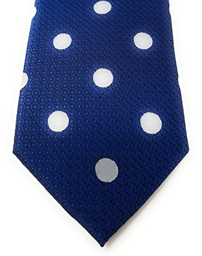 Labiyeur Polka Dot Medium Men's Tie Necktie (Aegean Blue)