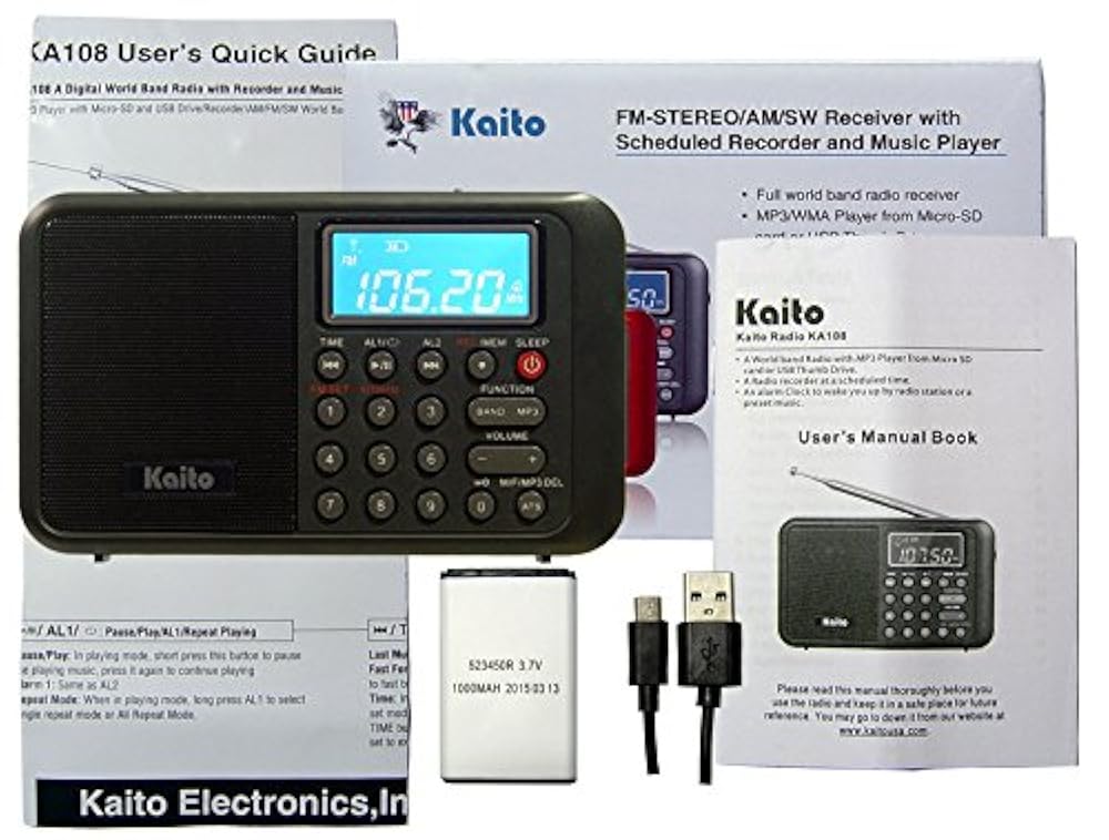 Radio Kaito ka108 Radio AM FM Onda Corta, mp3 radio Recorder - Imagen 7