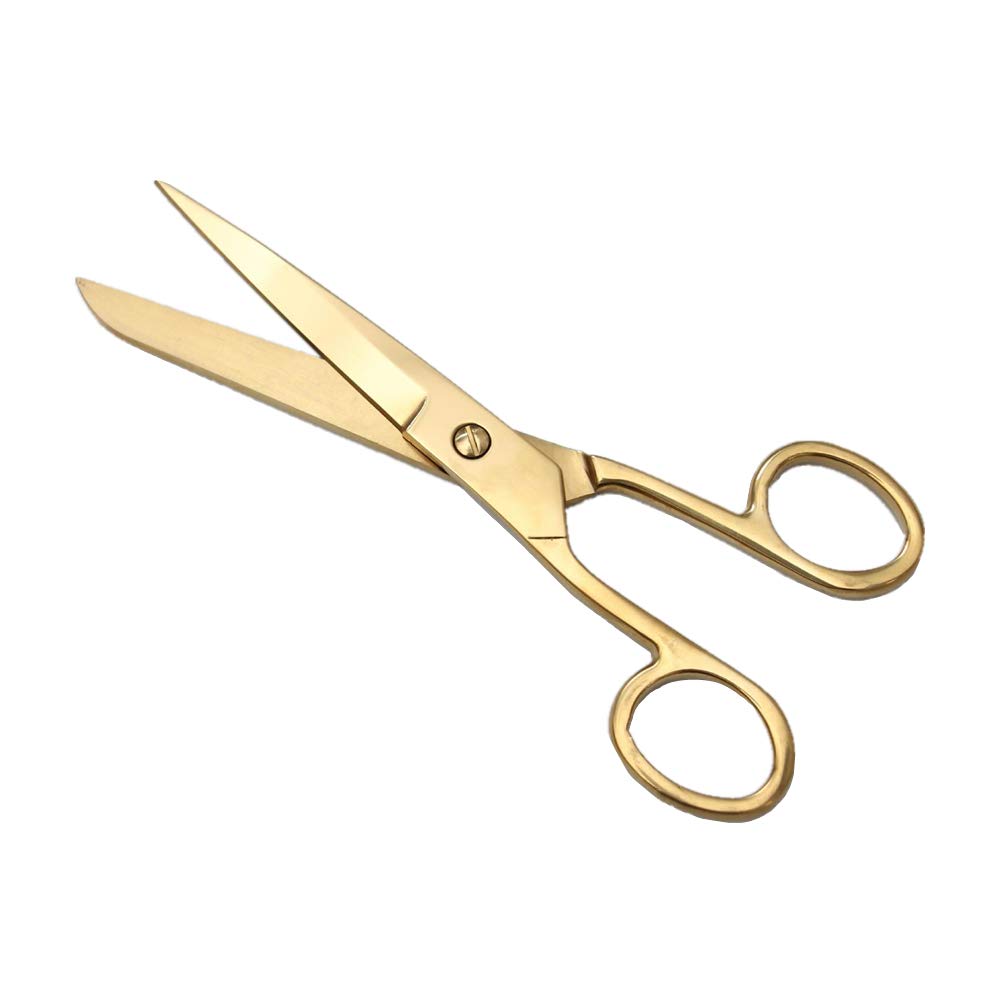 Photo 1 of 7 Inch Gold Shears Knife Edge Craft Tailor Scissors Heavy Duty Stainless Steel Professional Fabric Dressmaker Shears for Cutting Fabric, Cloth, Leather, Canvas, Denim (Gold)