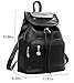 Coofit Women's PU Leather Backpack Drawstring Shoulder Bag Daypack for Girls
