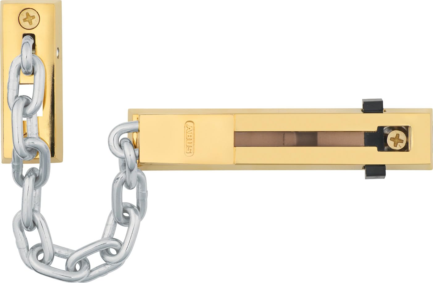 ABUS SK66 Door Chain for Front Door and Apartment Door - Safety Chain with Child Lock - Suitable for Left and Right Closing Doors - Brass with Chain in Silver