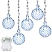 Battery Operated String Lights, DecorNova 9.8 Feet 15 LED Crystal Ball String Lights with Waterproof 3 AA Battery Case & 8 Lighting Modes for Indoor Outdoor Decorations, Cool White