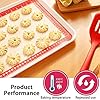 UOON Silicone Baking Mat Sheet Set of 3 - Non Stick Mat Sheets Tray Liner - Reusable BPA Free Professional Silicone Cooking Mats Perfect Bakeware for Baking Cookies, Pastry, Macarons and Pizza 3 Pack