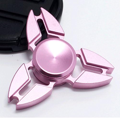 Saukatia Triangle Hand Spinner Fidget Toy With Superior Quality High Speed Spins Lasting 3-4 Minutes Perfect For Anxiety/Decompression and Time to Pass (Rose Red)