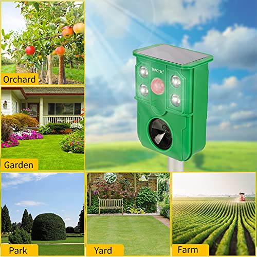 Diaotec Solar Animal Repeller Outdoor Motion Detector& Flashing Light