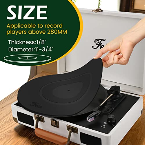 Turntable Platter Mat Black Rubber Silicone Design for Universal to All LP Vinyl Record Players