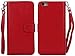 for iPhone 6/6s Wallet Case,Valentoria® Leather Wallet Case Magnetic Detachable Slim Back Cover Card Holder Slot Wrist Strap (iPhone 6/6s, Red)