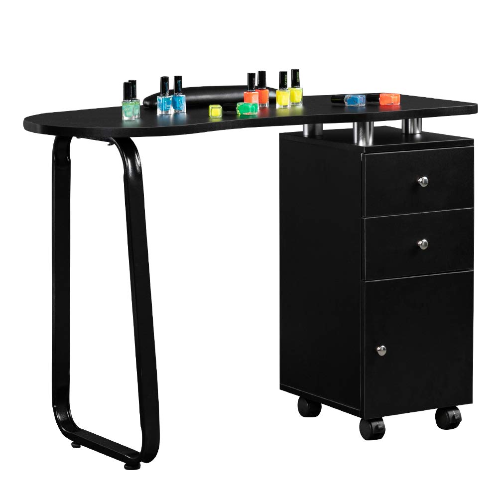 Manicure Nail Table, 2 Drawers/1 Door Manicure Table