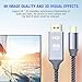USB C to HDMI Cable(4K@60Hz),Highwings 6ft/1.8m Type C to HDMI Cable(Thunderbolt 3 Compatible)with Pad Pro/MacBook Air 2018,MacBook Pro,Mac mini 2018,Surface Book 2,Samsung S9/S8/S10 and More-Grey