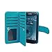 xhorizon Premium Leather Folio Case [Wallet Function] [Magnetic Detachable] Fashion Wristlet Purse Soft Flip Multiple Card Slots Case Cover ZA5 for Samsung Galaxy S3 (I9300) - Blue