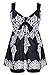 DANIFY Women's Plus Size Swimsuit Retro Print Two Piece Pin up Tankini Swimwear