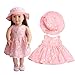 MonkeyJack 2pcs Fancy Clothes Outfit for 18inch American Girl My Life Zapf Baby Born Dolls Floral Dress Hat Set Pink