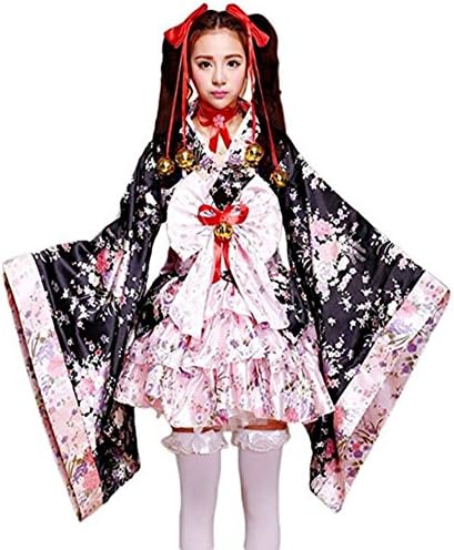 JAPAN Product Fancy Dress Japanese Kimono Costume Anime Cosplay Lolita Halloween (XL)