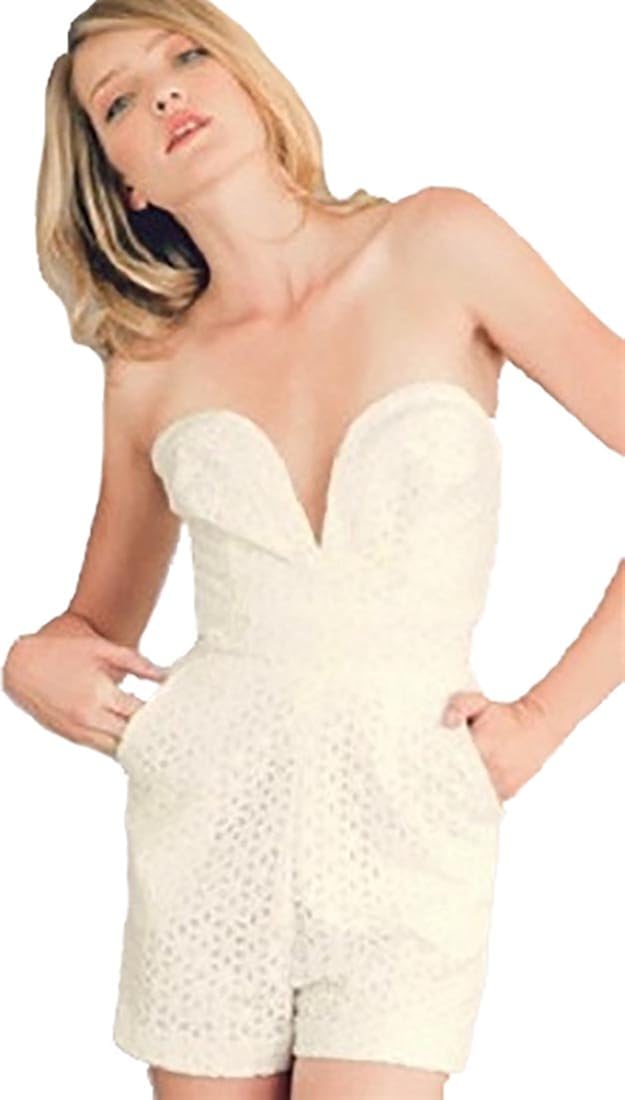 cream strapless jumpsuit