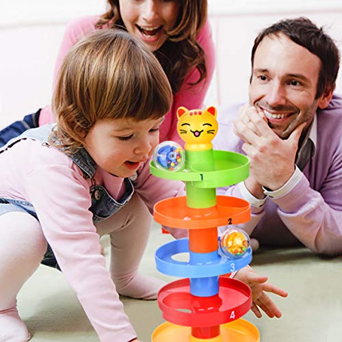 image for FUN LITTLE TOYS Cat Ball Drop Toys for Baby and Toddler, Learning Towe