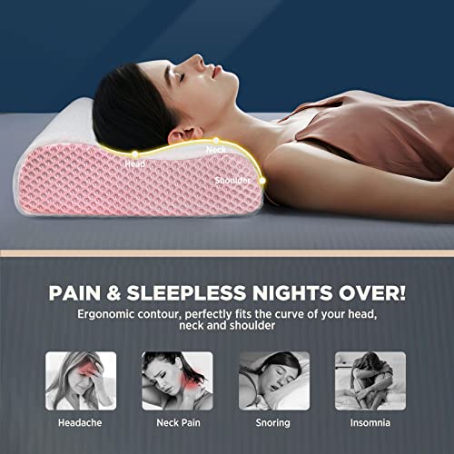 Osteo Adjustable Memory Foam Pillow with 6 Available Height, No Smell Neck Pillows for Pain