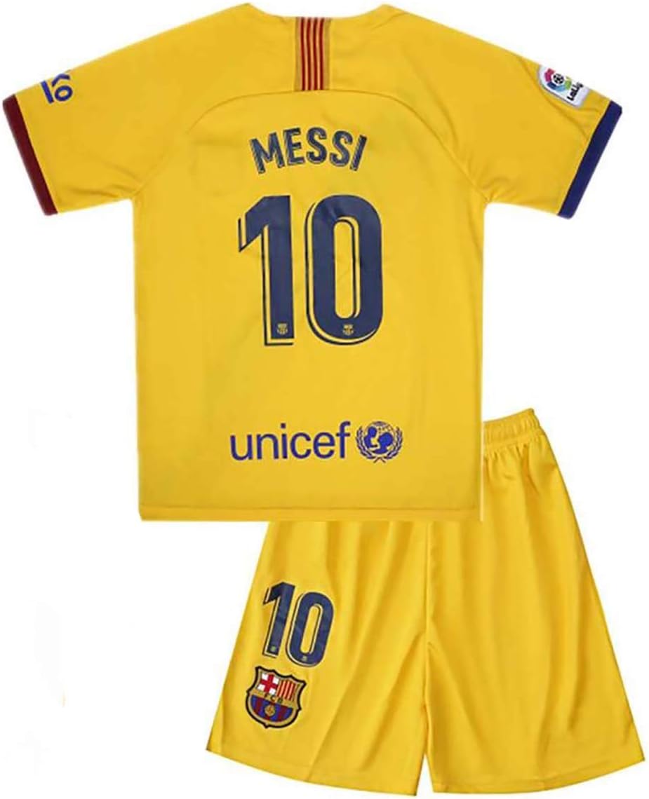 Messi Soccer Jersey #10 Shorts Set 2019-2020 Season Home T Shirts FC Shirts for Kids