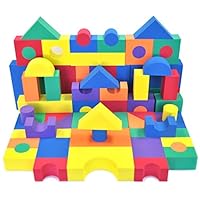 EWONDERWORLD Non-Toxic 70 Piece Non-Recycled Quality Foam Wonder Blocks for Children: Soft, Quality, Waterproof, Bright Safe & Quiet