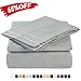 MEROUS 4 Piece Bed Sheet Set with Deep Pocket - Soft Brushed Microfiber Bedding Sheets - Wrinkle, Fade, Stain Resistant - Queen, Grey