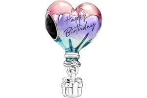 VALGACLS 925 Sterling Silver Family Love Mom Mouse Heart Charms for Bracelets Necklace Valentine's Day Mother's Day Jewelry Charm for Women