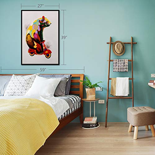 4 Bear+Motorcycle+Modern+Animal+Art