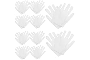 VOSAREA 10Pairs White Cotton Jewelry Soft Stretchable Polishing for Jewelry Handling and Award Ceremonies Dust- Sweat- Washab