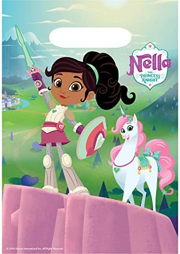 Amscan International Amscan 9904013 Party Printed Lootbag 8 Pack Nella The Knight, Colour