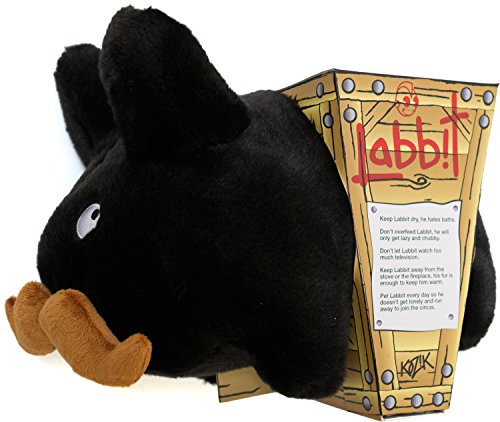 Black ~11.5" Relatively Hip Happy Bearded Labbit Plush by Frank Kozik + FREE Mystery Item Bundle