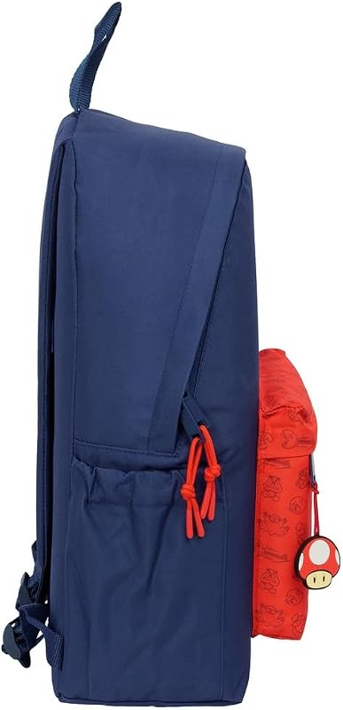SUPER MARIO TRICK - Zaino per laptop da 14,1", ideale per giovani di diverse età, comodo e versatile, qualità e resistenza, 31 x 13 x 43 cm, blu scuro/rosso, M, Casual