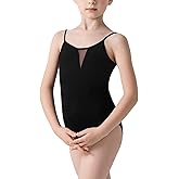 WYHDY Ballet Leotard for Girls Dance Camisole Leotard Chest Stitching Design V-Shaped Fine Mesh Adjustable Straps