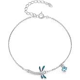 BABAMIA Adjustable 925 Sterling Silver Cubic Zirconia Butterfly and Dragonfly Bracelet for Women | Delicate and Elegant Jewelry Gifts for women