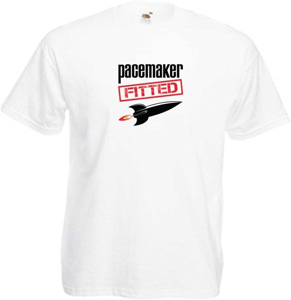 Pacemaker Fitted Fun Gift Adults Mens Unisex TShirt Amazon.co.uk