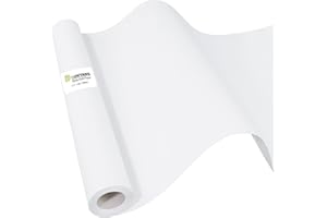 DONYANG White Wrapping Paper 17.5"x456", Bulletin Board Craft Paper Roll, Poster Easel Banner Chart Painting Drawing Paint Paper, Art Supplies for Kids Toddlers, Kraft Paper for Bouquet Flower Gift Wrap