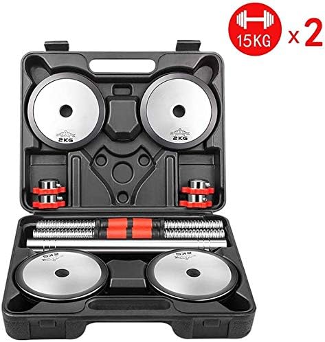 CCDV Adjustable Fitness Dumbbells Set, Free Weights Dumbbells with Connecting Rod Used As Barbell for Gym Work Out Home Training Suitable for Men and Women 44Lbs /20KG