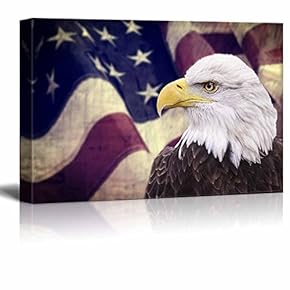 Bald Eagle with The American Flag Patriotic Theme Wall Decor