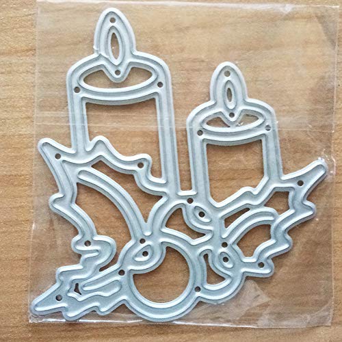 Christmas Burning Candle Metal Cutting Dies Stencils DIY Embossing - Thumbnail 2