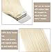 Tape in Hair Extension Human Hair Platinum Blonde (#60) 16’’Long Straight 100% Remy Human Hair Bonding Double Sided Tape Seamless Skin Weft Hair 20pcs/30g