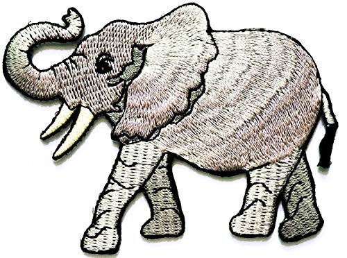 Nipitshop Patches Mammoth Elephant Zoo Safari Animal Cartoon Iron On Patches Cartoon Embroidery Badges for Sewing Kids Clothing
