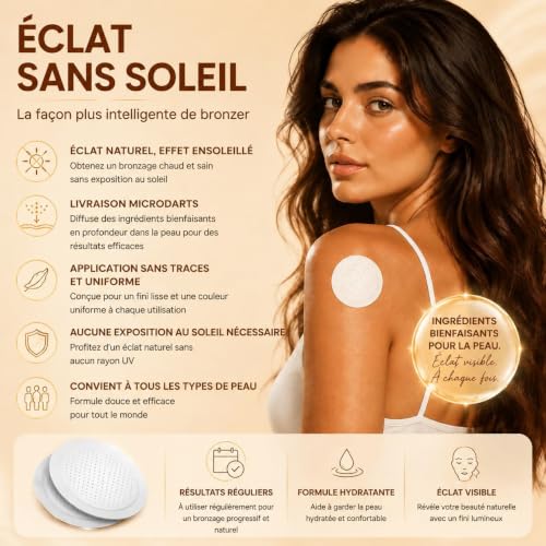 20 Pieces Sun Free Glow Patch Self-Tanning Microdarts, Sun-Free Glow Patches, Natural Sunless Bronzing, Suitable for All Skin Types (2 Boxes)