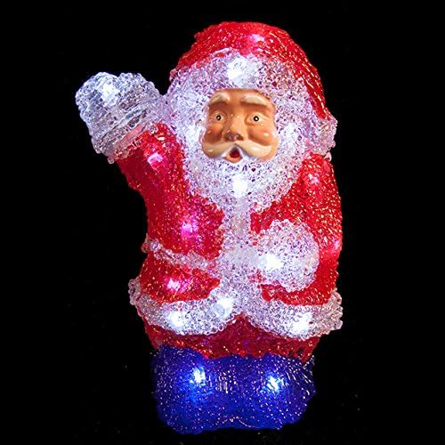 The Christmas Workshop Benross 22 cm 24 LED Acrylic Santa Ornament, Red - Image 3