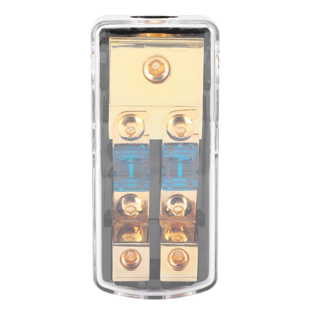 Fuse Box, Fuse Box Holder, 2 Way Mini ANL Fuse Holder for Automobile Vehicle Boat Audio System