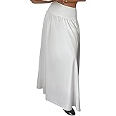 Milumia Women's Flared Flowy Long Skirt High Waist Maxi Skirts Elegant