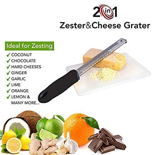 image for Joyoldelf Multipurpose Cheese Grater & Lemon Zester - Stainless Steel 